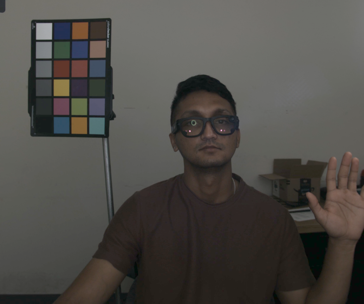 Raised hand sample frame